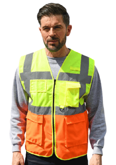 picture of Korntex Hi Vis Executive Multifunction Vest - Yellow/Orange - KTX-KXCMFGO