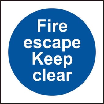 picture of Spectrum Fire escape Keep clear – SAV 100 x 100mm  - SCXO-CI-11348