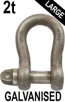 picture of 2t WLL Galvanised Large Bow Shackle c/w Type A Screw Collar Pin - 3/4" X 7/8"- [GT-HTLBG2]