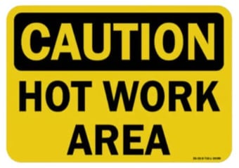picture of Caution Hot Work Area Sign - 450mm x 600mm - [SL-Y4142900-1]