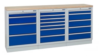 picture of BiGDUG 2041mm Wide Workbench - 4 Drawer Cabinet - 7 Drawer Cabinet - 5 Drawer Cabinet - Multiplex - [BDU-TGC354GBM] - (LP)