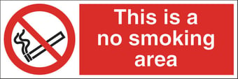 Picture of This is a No Smoking Area Sign LARGE - 600 X 200Hmm - Rigid Plastic - [AS-PR20-RP]