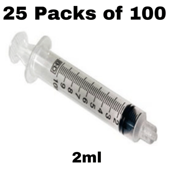 picture of Luer Lock Syringe - 2ml - Supplied Without Needle - 25 Packs of 100 - [ML-K2143-PACK] - (DISC-R)