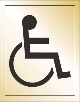 picture of Prestige Disabled Toilet Man Sign LARGE - Gold Effect - 125 x 150Hmm - 1.5mm Aluminium - [AS-GOLD34A-ALU]