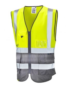 picture of Lynton - Hi-Vis Yellow/Grey Superior Waistcoat - LE-W11-Y/GY