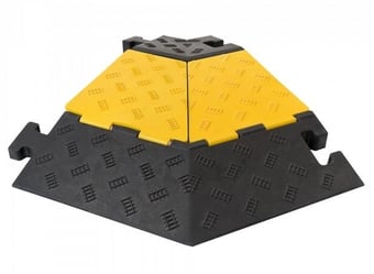 picture of TRAFFIC-LINE Cable/Hose Protection Ramp Medium - Angled Section - Left - Black/Yellow -  590 x 570 x 50mm - [MV-279.23.599]