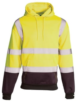 Picture of Supertouch Hi Vis Yellow 2 Tone Hooded Sweatshirt - ST-37141