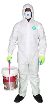 picture of Type 5 and Type 6 SMS Breathable White Coverall - TX-WLO3003