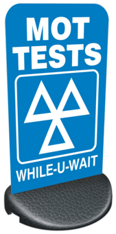 picture of Forecourt/Pavement Sign - MOT While-U-Wait - 460 x 850mm - [PSO-FPS7850-13-4]