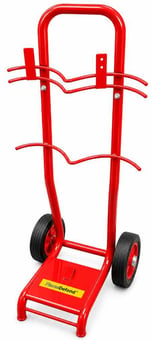 Picture of FlameDefend - Double Fire Extinguisher Trolley - Red Steel - [SHU-E-ET-01]