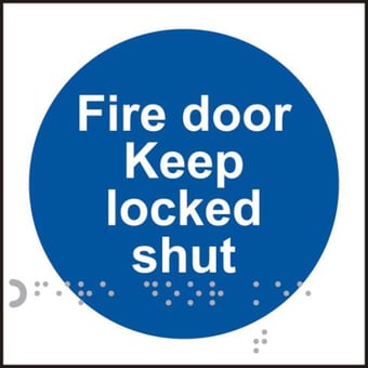 picture of Spectrum Fire Door Keep Locked Shut – Taktyle 100 x 100mm - Pack of 10 - SCXO-CI-3351