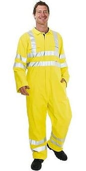 Picture of Protex Ultra Quality Cotton Antistatic Flame Retardant Hi-Vis Coverall - Yellow - YA-295YE