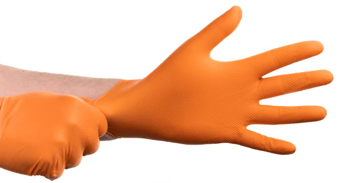 Picture of Tough Glove Gator Gripz Orange Diamond Grip Nitrile Gloves - Box of 50 - DK-DKTG570166 - (LP)