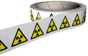 Picture of Hazard Labels On a Roll - Radiation Labels - Self Adhesive Vinyl - 50mm x 50mm - 250 Labels - [AS-RO1]