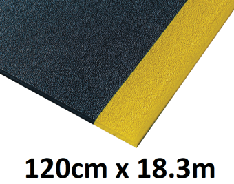picture of Kumfi Pebble Anti-Fatigue Mat Black/Yellow - 120cm x 18.3m Roll - [BLD-KP460BY]