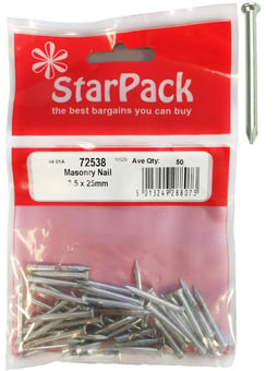 picture of StarPack - 72538 - Masonry Nail - 2.5 x 25mm - Pack of 50 - [AF-5013249288073] - (DISC-R)