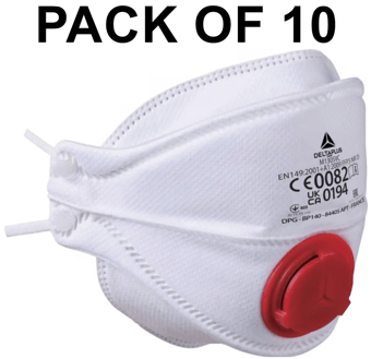 picture of Delta Plus - Non Woven Synthetic Fibre Disposable Masks - 4 Foldable Parts FFP3 - Pack of 10 - [LH-M1305VC]