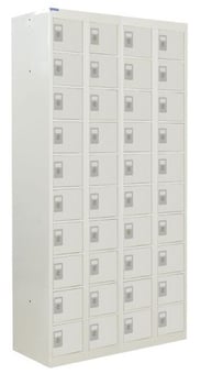 picture of QMP Personal Effects Locker - 40 Compartment - Light Grey Doors - 1800H x 900W x 380D mm - [QM-LR189038FLXX]