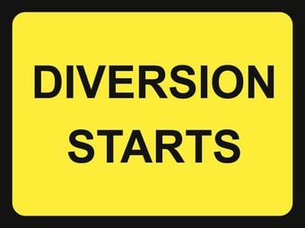 Picture of Spectrum 1050 x 750mm Temporary Sign - Diversion Starts - [SCXO-CI-13192-1]
