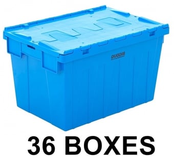 picture of BiGDUG Tote Boxes Bulk Buy Deal - 36x Boxes - 355h x 400w x 600d mm - 62L - Blue - [BDU-TSPALC62BULK] - (LP)