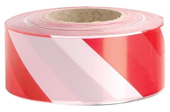 picture of Non Adhesive Barrier Tape - 500m x 75mm - Red White - [EM-5143RW75X500]