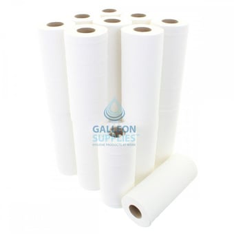 Picture of Galleon 10" Wiper Rolls - 2 Ply - White - 25cm x 40cm -100 Sheets Per Roll - 18 Rolls- [GU-HYG10] 