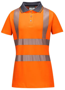 picture of Portwest - Orange Hi Vis Ladies Pro Polo Shirt - PW-LW72ORR