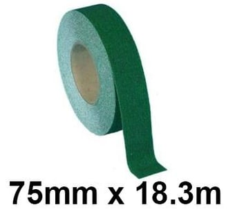 picture of Green Anti-Slip Self Adhesive Tape - 75mm x 18.3m Roll - [EM-0777GR575X18]