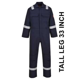 picture of Portwest - Navy Blue Bizweld Iona FR Coverall - Tall Leg - PW-BIZ5NAT