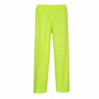 Picture of Portwest - Waterproof Classic Adult Rain Trousers - Yellow - Conforms EN 343 Class 3:1 - (PW-S441YER)