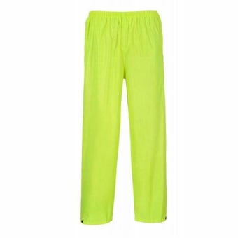 picture of Portwest - Waterproof Classic Adult Rain Trousers - Yellow - Conforms EN 343 Class 3:1 - (PW-S441YER)