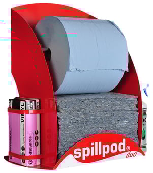 picture of Spillpod Duo Unit With Absorbent Pads & Blue Paper Roll - [FN-EVO-S2001]