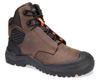 picture of Portwest FT30 - Steel Leather Ankle Boot - S3 SC HRO HI CI LG SR FO - Brown/Orange - PW-FT30BRO