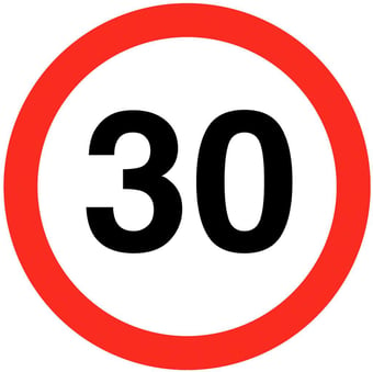 picture of Traffic 30mph Sign Large - Class 1 Ref BSEN 12899-1 2001 - 600mm Dia - Reflective - 3mm Aluminium - [AS-TR39-ALU]