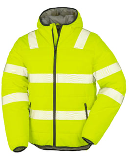 Picture of Result Recycled Ripstop Padded Safety Jacket - Fluorescent Yellow - BT-R500X-FY