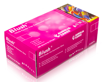 Picture of Aurelia Blush Nitrile Examination Gloves Pink - Box of 100 Pairs - SMX-78885