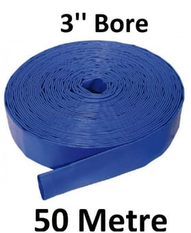picture of Strong PVC Layflat Hose 3" Bore - 78.8mm O/D x 76mm - 50 Metre - [HP-LFL3/50]