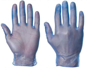 Picture of Supertouch Blue Industrial & Medical  Powdered Vinyl Gloves - Box of 50 Pairs - ST-11011