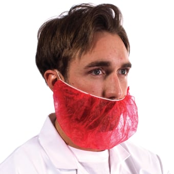 picture of Supertouch Non-Woven Beard Mask Red - Pack of 100 - [ST-15220]