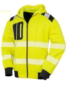 Picture of Result Recycled Robust Zipped Safety Hoody - Fluorescent Yellow - BT-R503X-FY
