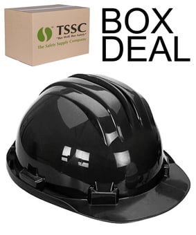 picture of Climax 5-RS Non Vented Black Safety Hard Hat - Box Deal 105 Helmets - [IH-CLMOD5RSBLACK]