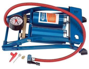 picture of Draper Double Cylinder Foot Pump With Pressure Gauge - Lock On Connector - [DO-25996]