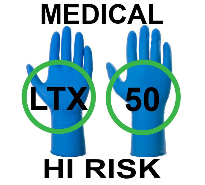 Supertouch High Risk Medical Grade Latex Disposable Gloves - Size M - Box of 25 Pairs - EN455 - Blue - [ST-10411] - (DISC-W)