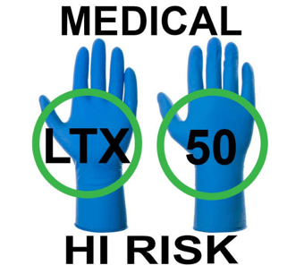 picture of Supertouch High Risk Medical Grade Latex Disposable Gloves - Size M - Box of 25 Pairs - EN455 - Blue - [ST-10411] - (DISC-W)