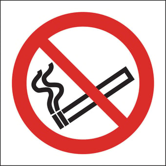 Picture of No Smoking Logo Sign LARGE - 400 X 400Hmm - Rigid Plastic - [AS-PR35-RP]