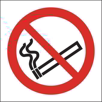 picture of No Smoking Logo Sign LARGE - 400 X 400Hmm - Rigid Plastic - [AS-PR35-RP]