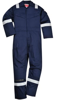 Picture of Antistatic Flame Resistant Super Lightweight Navy Blue Coverall - PW-FR21NAR