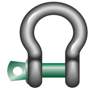 Picture of Green Pin Standard Bow Shackle with Screw Collar Pin - 4.75t W.L.L - EN 13889 - [GT-GPSCB4.75]