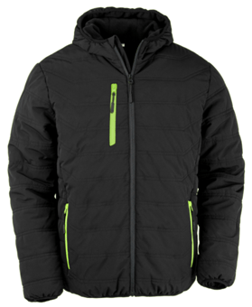 picture of Result Genuine Recycled - Black Compass Padded Winter Jacket - Black/Lime - BT-R240X-BLKLIM