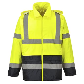 Picture of Portwest - Yellow/Black Hi-Vis Classic Contrast Rain Jacket - PW-H443YBR